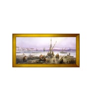 Manzara Temalı Kanvas Tablo 80 x 110 cm Gold Çerçeve