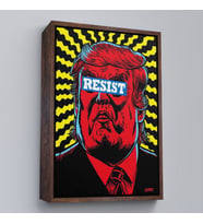 Çerçeveli Irkçı Donald Trump Racism Tablo (Beyaz)