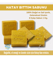 BitkiselceSaf ve doğal içeriklerle Bıttım Sabunu  950 gr (8 Kalıp)