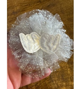 MELEK KANATLI TÜL BROŞ YAKA İĞNESİ GİYİM AKSESUARI 11X11 CM