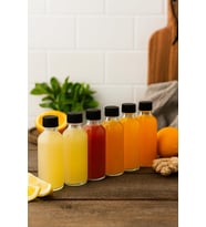 Adet Şeffaf Cam Shot Şişesi Sızdırmaz Siyah Plastik Kapaklı Kolonya Koku Süs Çok Amaçlı Şişe 100ml