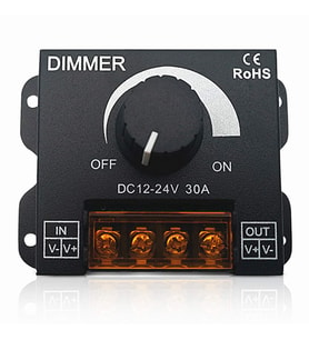 Dimmer DC 12V-24V 30A LED ışık bandı regülatörü LED şeritler için ışık kontrolü siyah karartma cihaz