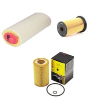 Bosch Filtre Bakım Seti BMW 3 SERİSİ E46 320 d Dizel 136 Beygir 1998-2004 Hava + Yağ f. + Yakıt Filtre Bosch