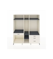 Kronos Dolap 7 Raflı 4 Çekmeceli 3 Askılı 220x59x243 Aytaşı-Antrasit/Aytaşı