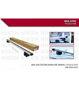 Araç üstü ara atkı bagaj taşıyıcı-gri(üstten sıkıştırmalı) alüminyum 109 cm uzunluk