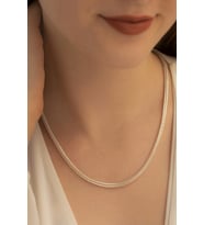 Kadın Gümüş Kolye - 925 Ayar Gümüş Beyaz TilkiKuyruğu Model Kadın Kolye