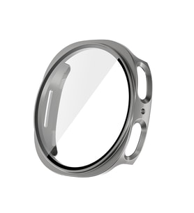 Samsung Galaxy Watch 8 44mm Uyumlu Sert PC Kasa ve Ekran Koruyucu Zore Watch Gard 38 (Koyu Gri)