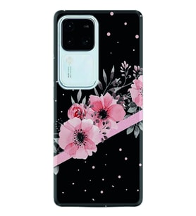 Vivo V30 Kılıf Desenli Silikon Flowers Dots 1423