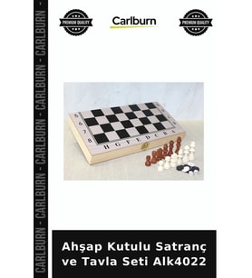 Özel Üretim Oyun Ahşap Kutulu Satranç ve Tavla Seti Alk4022