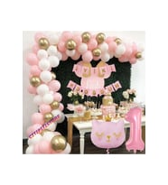 Çıtıpıtıstore Pembe 1 Yaş Kedili Doğum Günü Balon Zincir Set