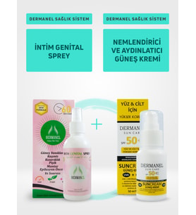 Dermanel İntim Genital Sprey+Dermanel Nemlendirici Ve Aydınlatıcı Güneş Kremi
