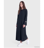 LCW Modest Lacivert Bisiklet Yaka A Kesim Elbise