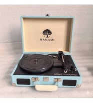 Hanami Blue İSME ÖZEL bluetooth'lu ve sarjlı tüm plakları çalan pikap (Mavi)