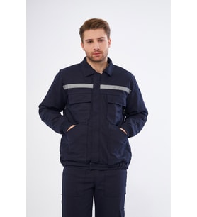 Orange Safety Mont 7/7 Gabardin Pamuk Reflektörlü Kapitoneli Kışlık Lacivert