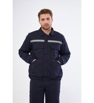 Orange Safety Mont 7/7 Gabardin Pamuk Reflektörlü Kapitoneli Kışlık Lacivert