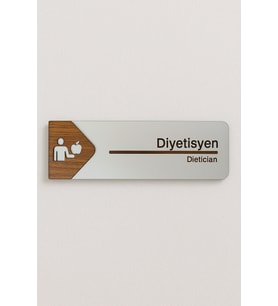 Lucena Diyetisyen Ofis Oda Kapı İsimliği Yönlendirme Tabelası Levhası Kişiselleştirilebilir