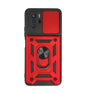 Poco X3 Gt Kılıf Pars Lens Yüzüklü - Kırmızı