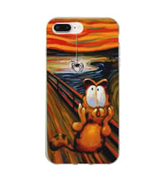 Iphone 7 PLUS - 8 PLUS Uyumlu Garfield Tasarımlı Şeffaf Telefon Kılıfı