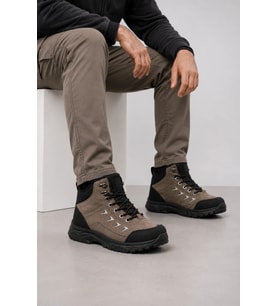 Biom Kışlık Unisex Yarım Bot İçi Yünlü Su Geçirmez Yarım Bot Siyah-Vizon