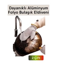 Yüksek Kaliteli Sıcak Su Isıya Dayanıklı Esnek Yağ Kir Temizleyici Alüminyum Bulaşık Eldiveni 2 Çift