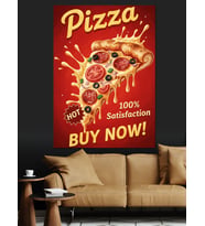 Pizza Posteri Dekoratif Kanvas - Mdf Ahşap Tablo