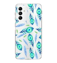 PrintiFy Samsung Galaxy M23 ile Uyumlu 1mm Slim Fit Nazar Boncuğu 3 Baskılı Şeffaf  Kılıf
