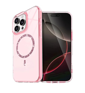 Newface Apple iPhone 15 Pro Max Live Diamond Magsafe Kapak - Pembe