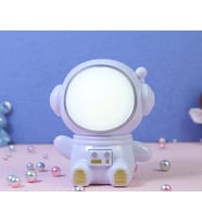 Karikatür Spaceman Gece Işıkları Usb  Şarj Edilebilir Lambalar Çocuklar İçin Bebek Masa Lambası (Mavi)