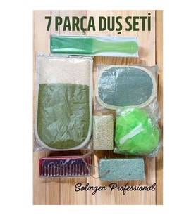 TransForMacion 7 Parça Banyo Duş Seti Kese Lif Sabun Törpü Tarak Seti Solingen Professional 721059