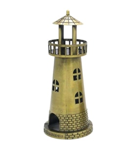 Vintage Metal Deniz Feneri Biblo Antik Bronz 18 cm