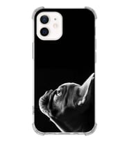 PrintiFy Apple iPhone 12 Uyumlu Köpek 1 Baskılı Şeffaf Köşe Korumalı Antişok Kılıf