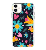 PrintiFy Apple  iPhone 11 ile Uyumlu 1mm Slim Fit Retro Renkler 1 Baskılı Şeffaf  Kılıf