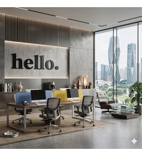 100X35 Cm Dev Boy 'Hello.' Yazılı Kırılmaz Pleksi Ayna - Ofis Villa Antre Dekoru