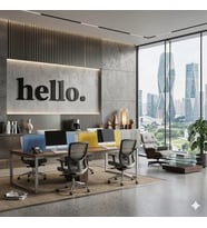 100X35 Cm Dev Boy 'Hello.' Yazılı Kırılmaz Pleksi Ayna - Ofis Villa Antre Dekoru