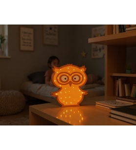 BAYKUŞ FİGÜRLÜ ÇOCUK ODASI DEKORATİF AYDINLATMA GECE LAMBASI LED RENK AMBER (EL YAPIMI)