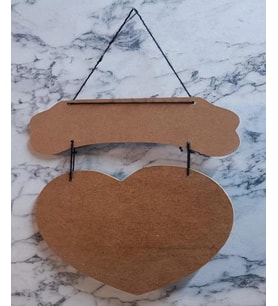 Hobi Adn 0226 Dekoratif Kapı Süsü Kalpli MODEL Ahşap MDF HAM CNC Kesim El Yapım