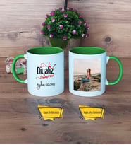 Diyaliz Hemşiresi Kupa Bardak Yeşil Fotoğraflı Tıp Bayramı Hediyesi Hemşireler Günü Hediyesi