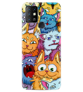 INFINIX Hot 8 9 10 11S Hot 10 Play 10T Kılıf Desemli Silikon Kediler 1723