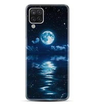 Kılıfland Samsung Galaxy A12 Kılıf Silikon Resimli Kapak Night Moon Stok 1133
