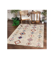 Dijidekor Halı Çok Renkli iskandinav Yıkanabilir  Kesme İnce Yolluk Kilim Salon Halısı Modelleri (Çok Renkli-Multı)