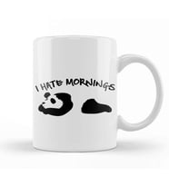 Cute & Funny I Hate Mornings Lazy Panda Sleepy Kupa Bardak Porselen