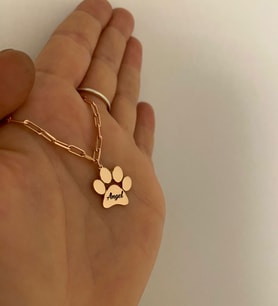 925 AYAR BÜYÜK BOY İSİMLİ PATİ KOLYE (Rose - Gold)