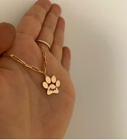 925 AYAR BÜYÜK BOY İSİMLİ PATİ KOLYE (Rose - Gold)