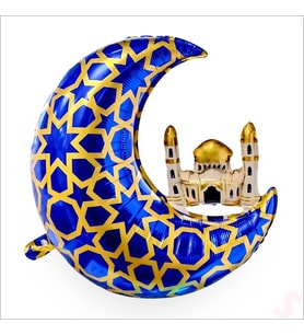 Ramazan Ay Kubbe Mavi Folyo Balon - 65 cm