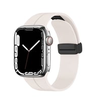Apple Watch 10/11 42mm-38/40/41mm Kordon Magnetli Ayarlanır Silikon Kordon 2/3/4 (Siy.Byz.Kareli Dsn.)