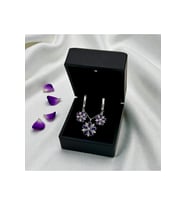 Işıklı Kutulu Mulan Çiçeği Gümüş Kolye & Küpe Seti 925 Ayar Gümüş Set