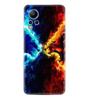 Infınix Note 12 Kılıf Silikon Desen Özel Seri Red Blue Leon 1714