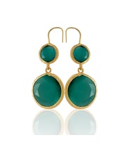 Kadir Jewellery 22 Ayar Altın Kaplama Kadın Taşlı Küpe -El İşçiliği Ve Hipoalerjenik Küpe