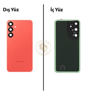 Samsung Galaxy S25 Plus Mercan Renk Arka Kapak Arka Cam Batarya Kapağı Pil Kapağı Lazer Kesim Back Cover Galaxy S25 Plus Uyumlu
