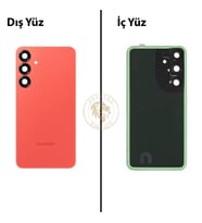 Samsung Galaxy S25 Plus Mercan Renk Arka Kapak Arka Cam Batarya Kapağı Pil Kapağı Lazer Kesim Back Cover Galaxy S25 Plus Uyumlu